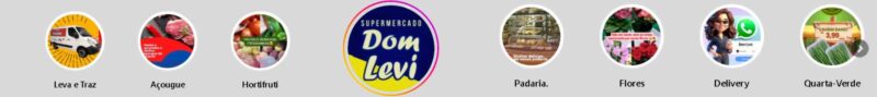 Banner publicitário do Supermercado Dom Levi com açougue e delivery em PontalPR