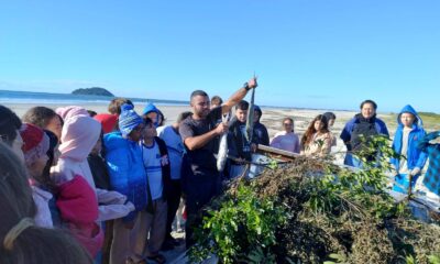 Alunos da Escola Benvinda vivenciam o tradicional lanço da tainha em Pontal do Sul