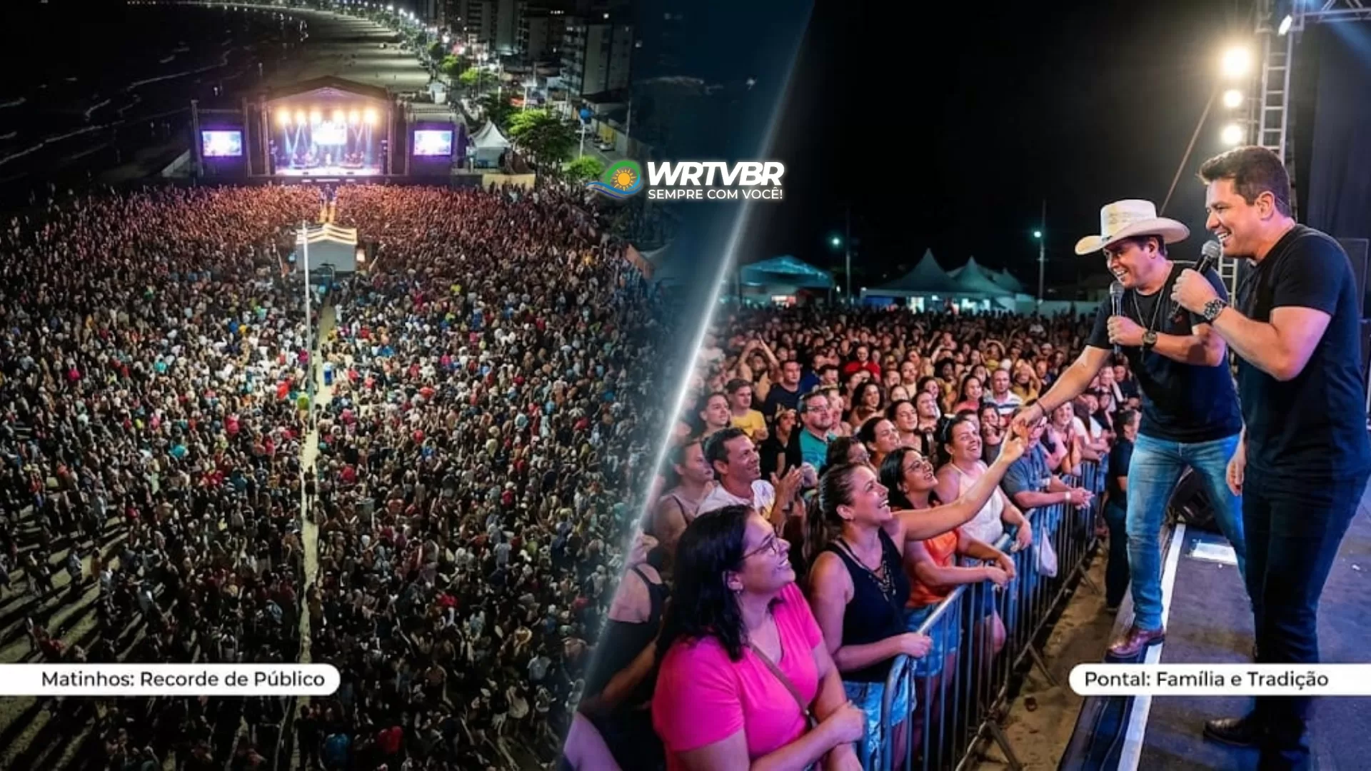 Multidão nos shows de Ana Castela em Matinhos e Gian e Giovani em Pontal do Paraná durante o Verão Maior 2026.